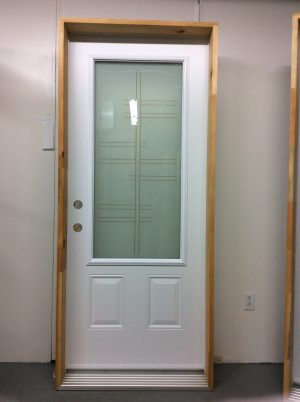 1198PSM Porte d'acier 34"D Blanche Sérigraphie style plasma  23x49