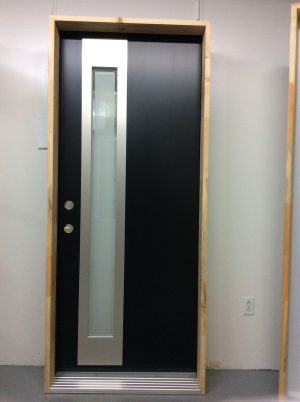 1200PSM Porte d'acier 34"D Noire Verre Edge accent décoratif vertical alunox  8 x 65