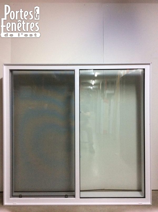 10252CP Fenêtre Coulissante PVC Blanc Coulissant simple  65 x 62 1/4