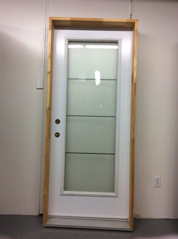 1187PA Porte d'acier 34"D Blanche Verre screen tige noir 1 x 4  21x65
