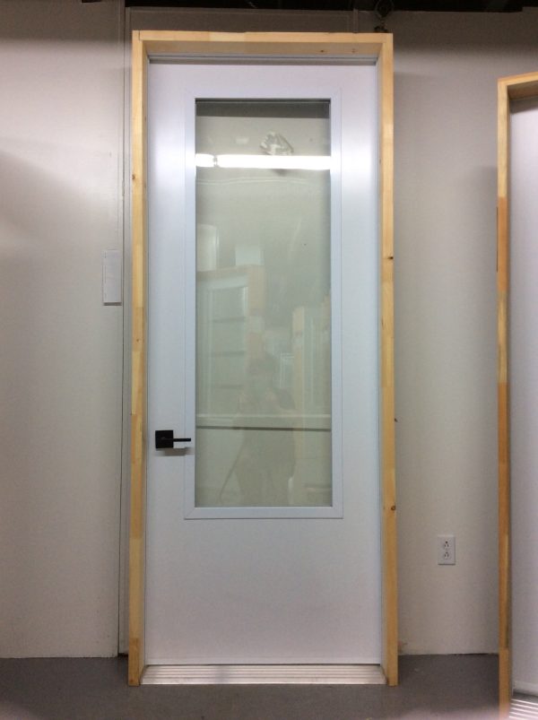 1210PA Porte d'acier 34"D Blanche Clair bosser seuil plat  21x65