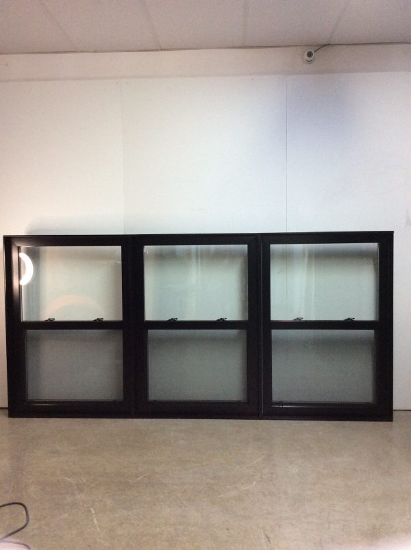 10390JGH Fenêtre Jumelée Guillotine HYBRIDE Noir 3 sect 3 ouvr Guillotine Simple noir intérieur  105 1/2  x 51