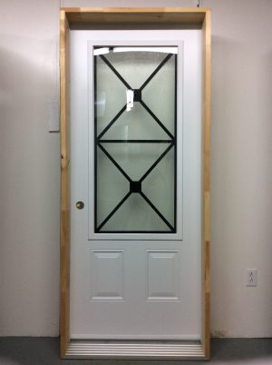 1208PSM Porte d'acier 34"D Blanche Fer forger 23x49