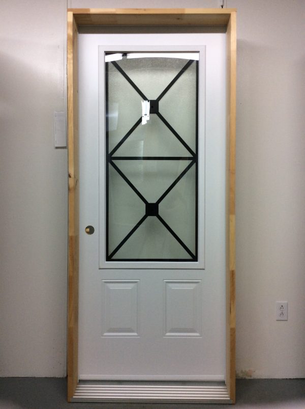 1208PSM Porte d'acier 34"D Blanche Fer forger 23x49