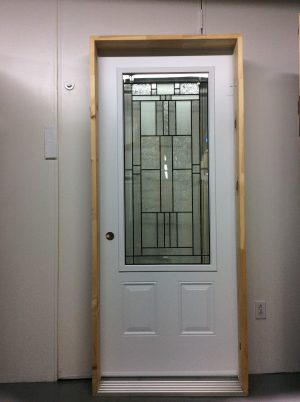 1209PSM Porte d'acier 34"D Blanche Cachet patiné  23x49