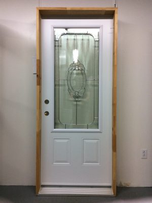 1230PSM Porte d'acier 34"D Blanche Style Aristocrate plomb 23x49