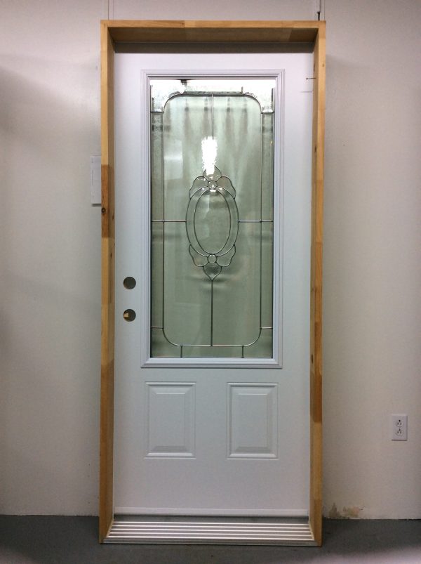 1230PSM Porte d'acier 34"D Blanche Style Aristocrate plomb 23x49