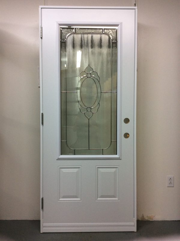 1230PSM Porte d'acier 34"D Blanche Style Aristocrate plomb 23x49 – Image 2