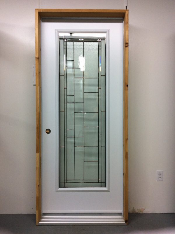 1231PSM Porte d'acier 34"D Blanche Cubisme ébonie 21x65