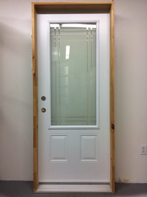 1232PSM Porte d'acier 34"D Blanche Sérigraphie Transit 23x49