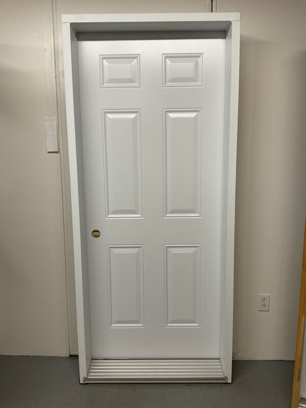 1260PA Porte d'acier 34"D Blanche 6 pann