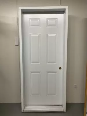 1265PA Porte d'acier 34"G Blanche 6 pann