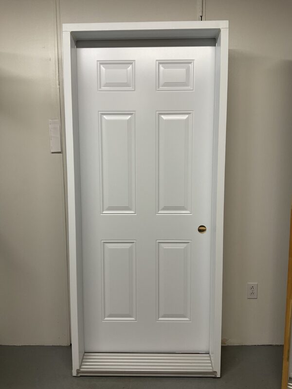 1265PA Porte d'acier 34"G Blanche 6 pann
