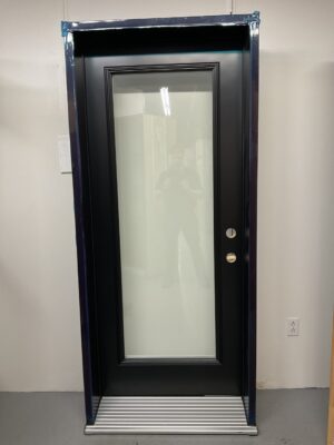 1270PA Porte d'acier 34"G Noire Verre clair seuil 11 1/4 21x65
