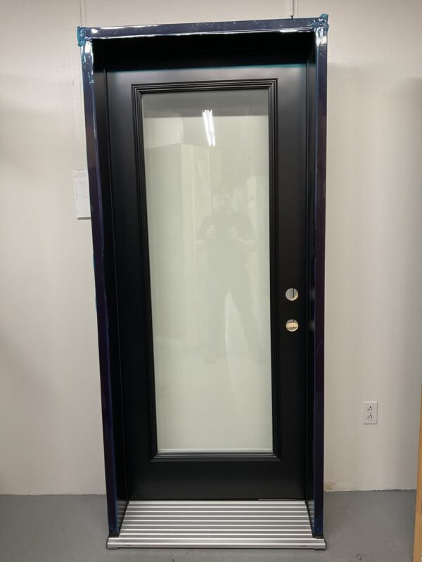 1269PA Porte d'acier 34"G Noire Verre clair seuil 11 1/4 21x65