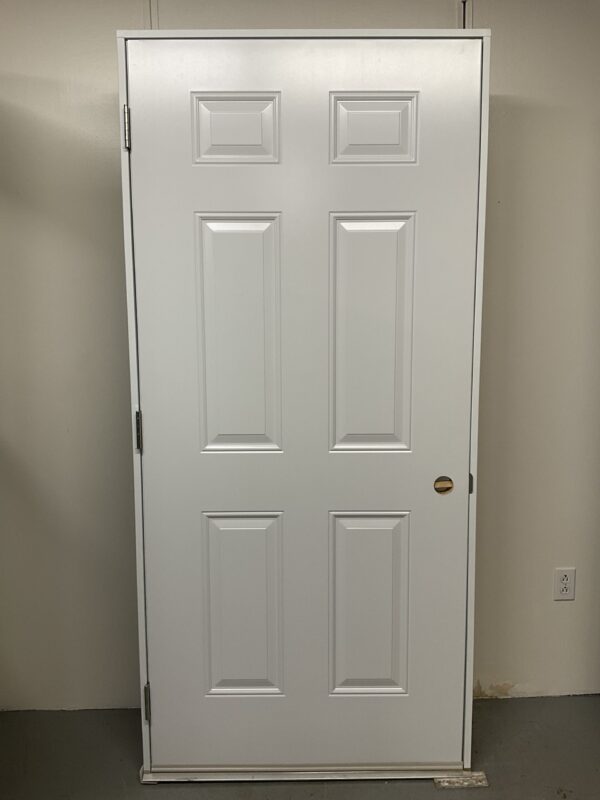 1274PA Porte d'acier 36"G Blanche Porte cabanon seuil plat