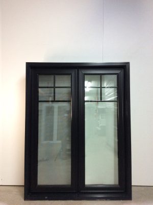 10439BP Fenêtre Battant PVC Noir 2 sect 1 ouvr 44 x 57
