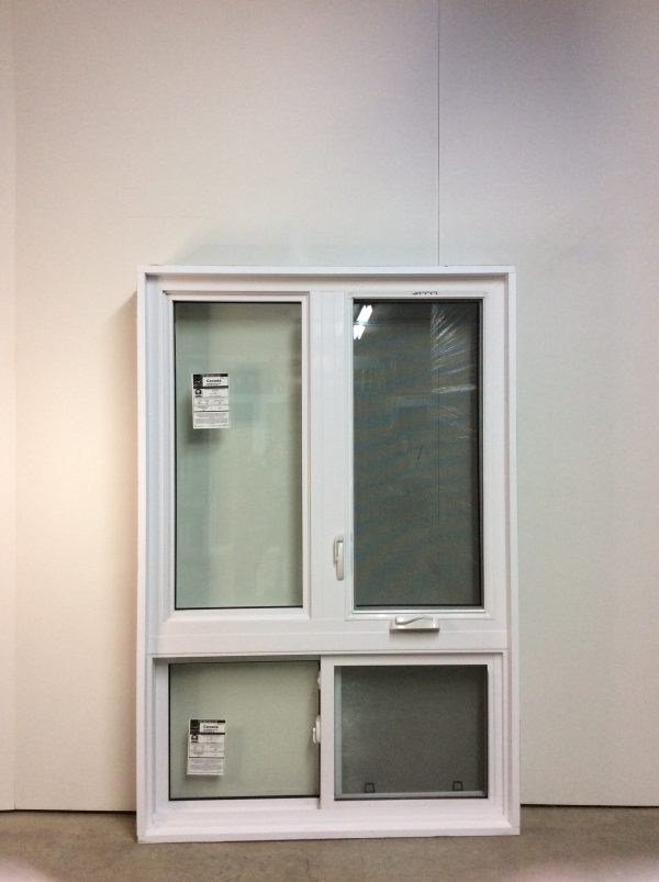 10440JBP Fenêtre Jumelée Battant PVC Blanc 4 sect 2 ouvr Haut batt 2 sect bas coulissant simple  40 x 60 - Image 2