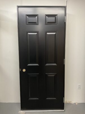 1295PA Porte d'acier 34"D Noire Porte cabanon seuil plat