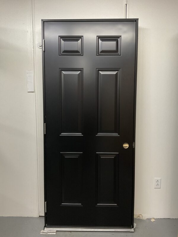 1296PA Porte d'acier 34"G Noire Porte cabanon seuil plat