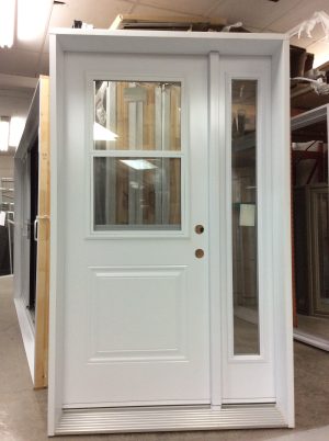 1242PA Porte d'acier 34"G Blanche Porte avec latéral clair unité guillotine astragal amovible 23x37
