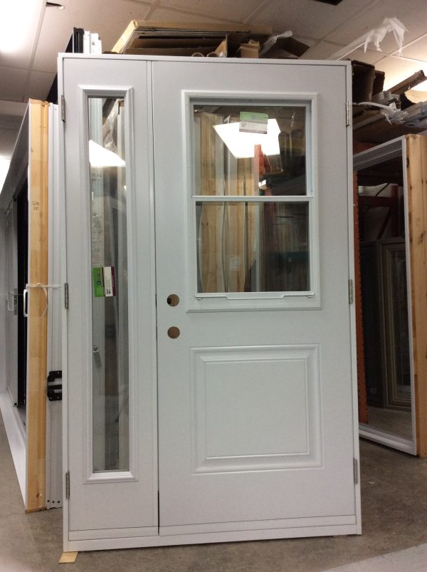 1242PA Porte d'acier 34"G Blanche Porte avec latéral clair unité guillotine astragal amovible 23x37 - Image 2