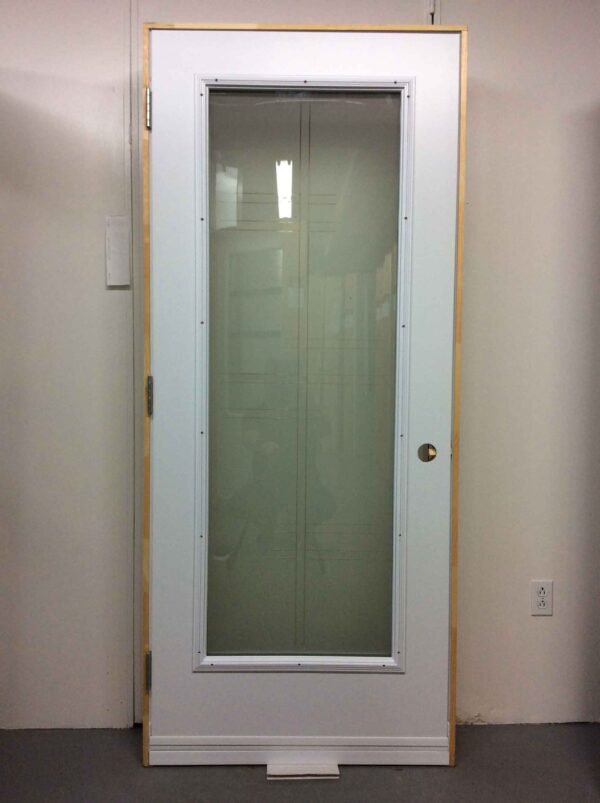 1073PA Porte d'acier 34"D Blanche 23x65 Verre Plasma – Image 2