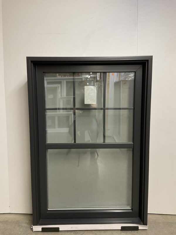 10535BP Fenêtre Battant PVC Minerai de fer 1 sect 1 ouvr 38 x 56
