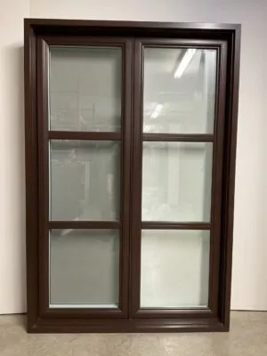 10548BH Fenêtre Battant HYBRIDE Brun marron 2 sect 1 ouvr 49 3/4 x 78 1/4