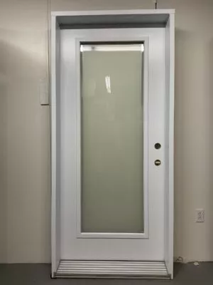 1299PA Porte d’acier 36"G Blanche Verre edge 21x65