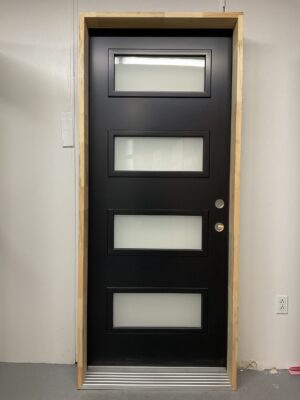 1324PA Porte d'acier 34"G Noire 5 verre sablé 23.x 10