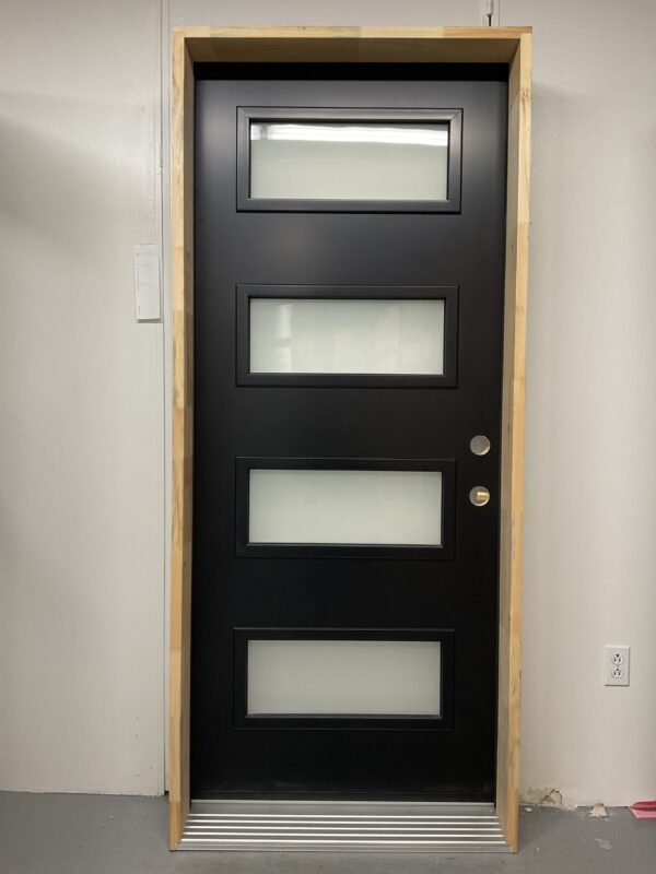 1324PA Porte d'acier 34"G Noire 5 verre sablé 23.x 10