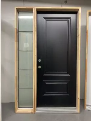 1328PA Porte d'acier 34"D Noire Ensemble porte et latéral