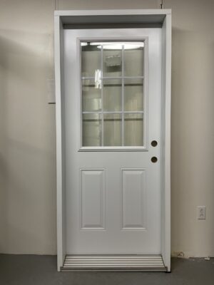 1333PA Porte d'acier 34"G Blanche 9 carreaux 23x37