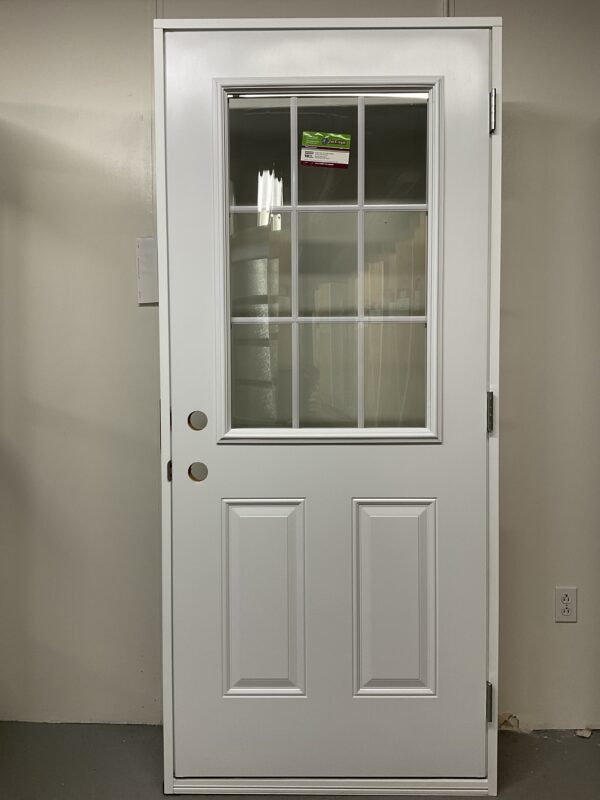 1333PA Porte d'acier 34"G Blanche 9 carreaux 23x37 – Image 2